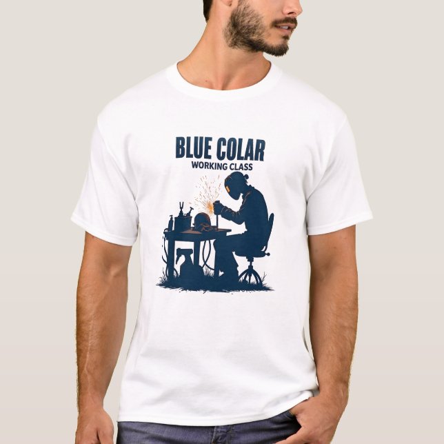 Blue Collar Working Class Welding Pride Tee (Front)