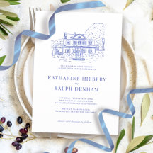 Blue Colonial House/Mansion/Manor Wedding