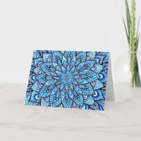 Blue Color Pencil Mandala Design Congratulations