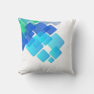 Blue colorful abstract throw pillow