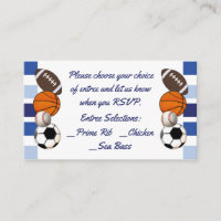Blue Colour Block Sports Menu Selection Insert