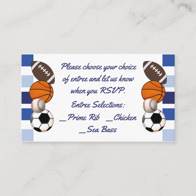 Blue Colour Block Sports Menu Selection Insert (Front)