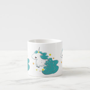Blue colour cartoon unicorns with stars baby mug