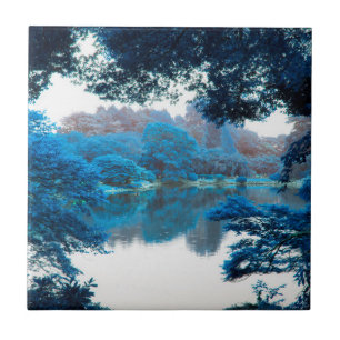 Blue colour effected cool, unique nature, lake ceramic tile