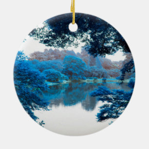 Blue colour effected cool, unique nature, lake ceramic tree decoration