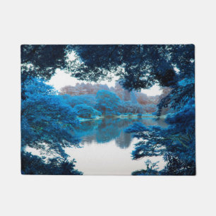 Blue colour effected cool, unique nature, lake doormat