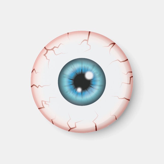 Blue Colour Eyeball Halloween Bloodshot Eyeball Magnet (Front)