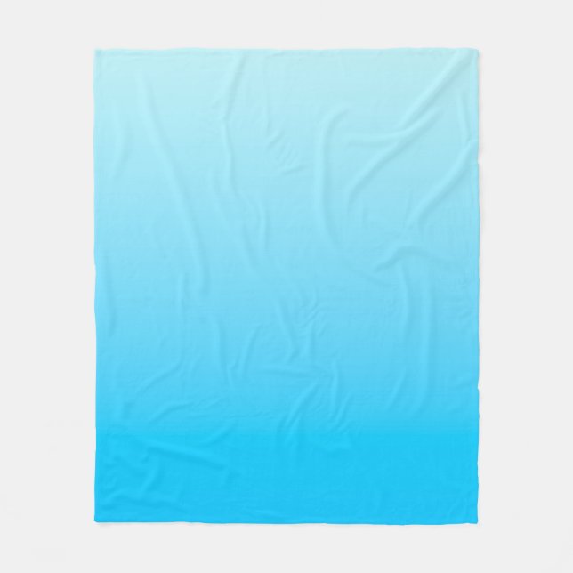 Blue colour gradient background fleece blanket (Front)