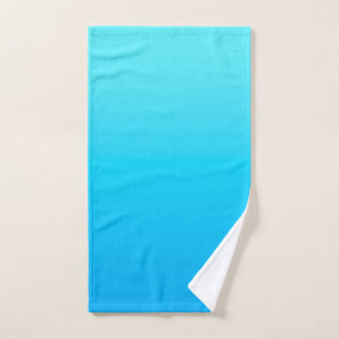 Blue colour gradient bath towel set