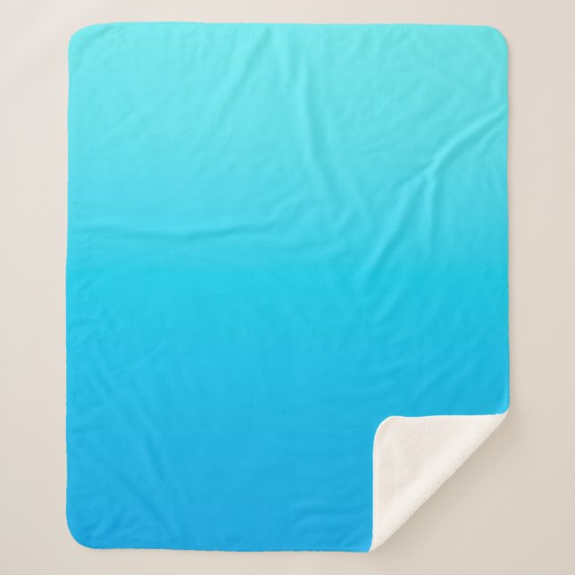 Blue colour gradient sherpa blanket (Front)