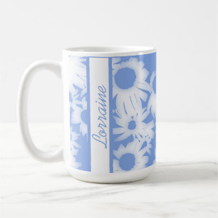 Blue Colour Me Daisies Coffee Mug