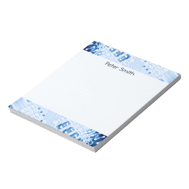 Blue Colour Pattern Motherboard Notepad (Rotated)