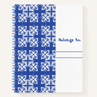 Blue colour patterned spiral Notebooks