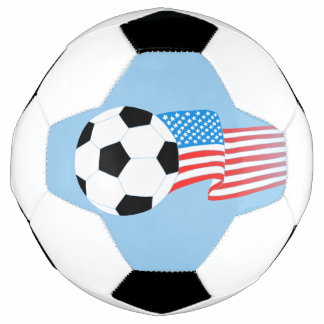 Blue Colour Soccer Ball Design With American Flag