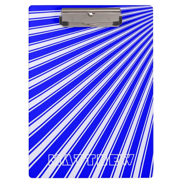 Blue Colour Stripe Funky Pattern Clipboard (Front)