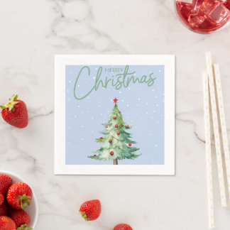Blue Coloured Christmas Themed Paper Napkins
