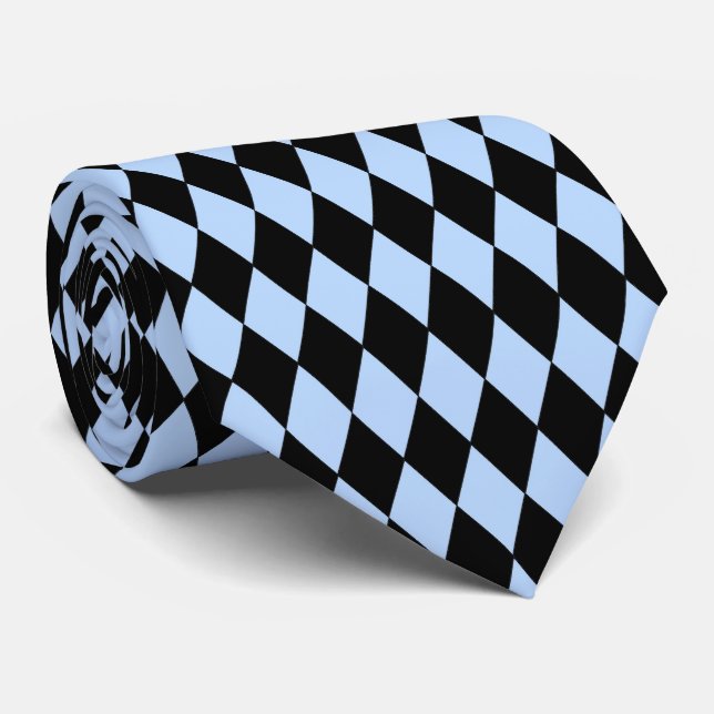 Blue Coloured Diamond Design Any Colour Background Tie (Rolled)