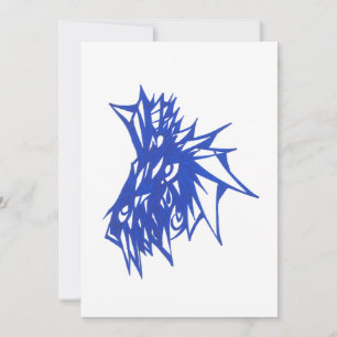 Blue Colourful Abstract Tribal Tattoo Art Thank You Card