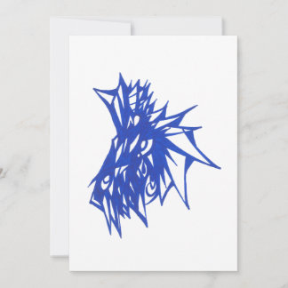 Blue Colourful Abstract Tribal Tattoo Art Thank You Card