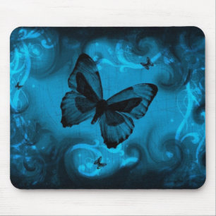 blue colourful butterfly vector art mouse pad