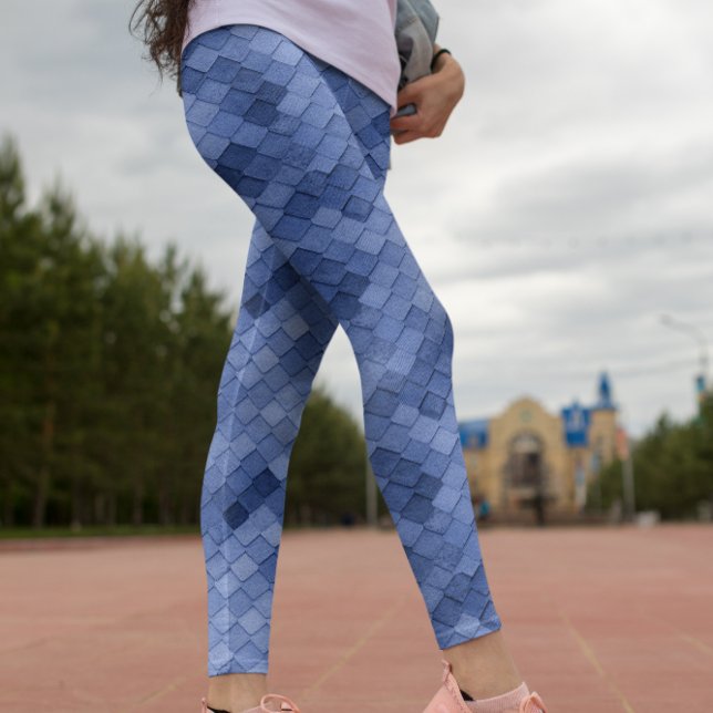 Blue Colourful Diagonal Leggings (Creator Uploaded)
