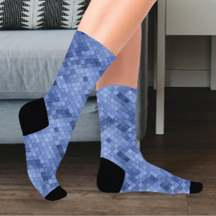 Blue Colourful Diagonal Socks