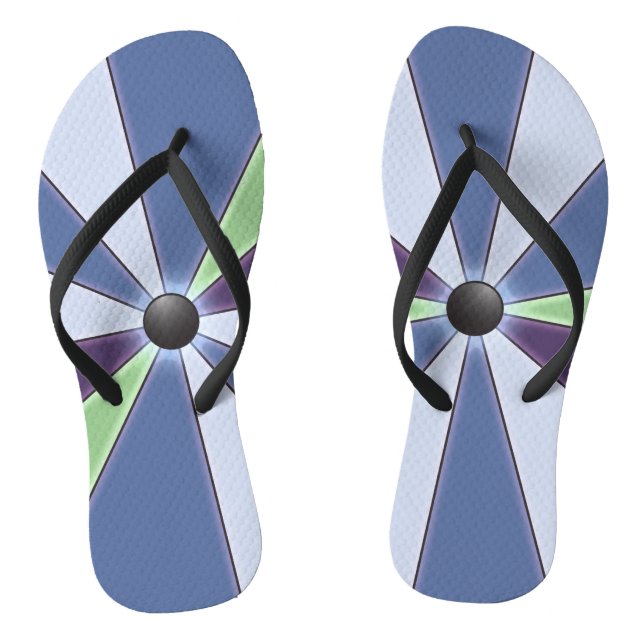 Blue Colourful Graphical Thongs (Footbed)