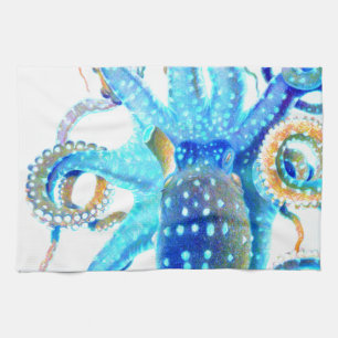 Blue colourful ocopi tea towel