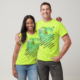 Blue Colourized Autumn Leaves T-Shirt