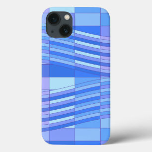 Blue Colours Wavy Rectangles iPhone 13 Case