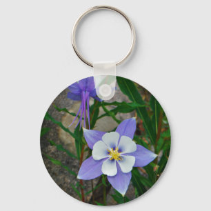 Blue columbine key ring