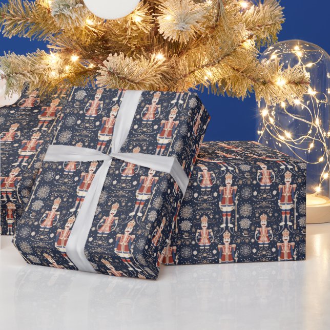 Blue, Columbine Nutcracker Ballet Wrapping Paper (Holidays)
