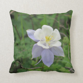 Blue Columbine Throw Pillow