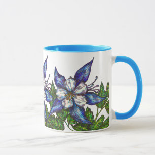 blue columbines mug