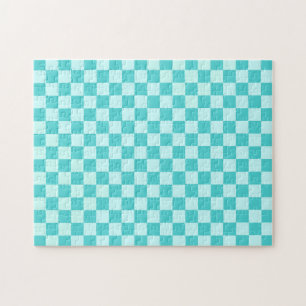 Blue Combination Classic Chequerboard by STaylor Jigsaw Puzzle