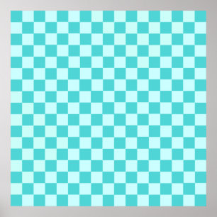 Blue Combination Classic Chequerboard by STaylor Poster