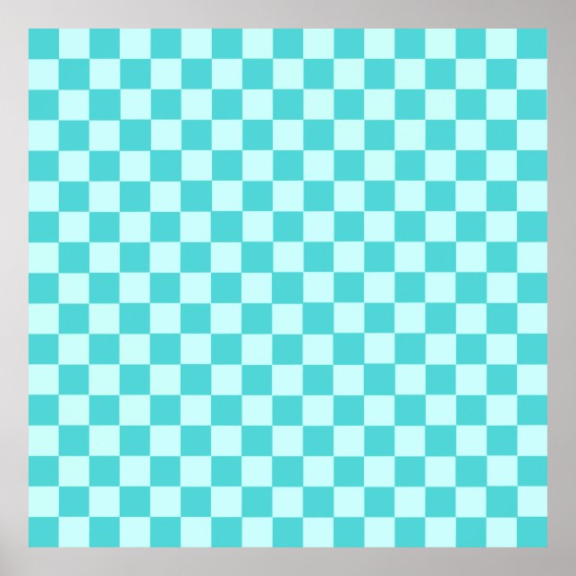 Blue Combination Classic Chequerboard by STaylor Poster (Front)