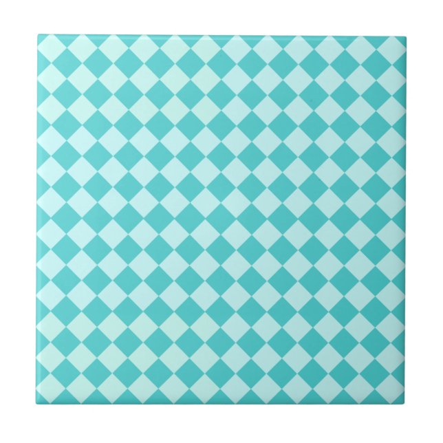 Blue Combination Diamond Pattern by Shirley Taylor Ceramic Tile (Front)