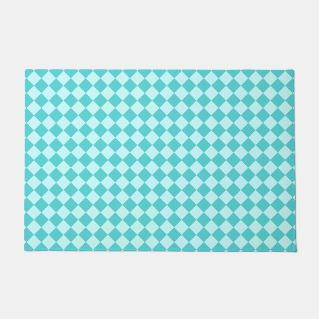 Blue Combination Diamond Pattern by Shirley Taylor Doormat (Front)