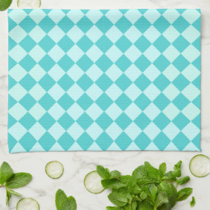 Blue Combination Diamond Pattern by Shirley Taylor Tea Towel