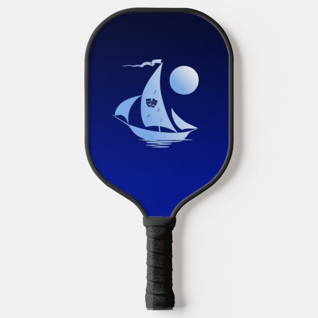 Blue Comedy and Tragedy Theatre Sailboat Pickleball Paddle (Front)