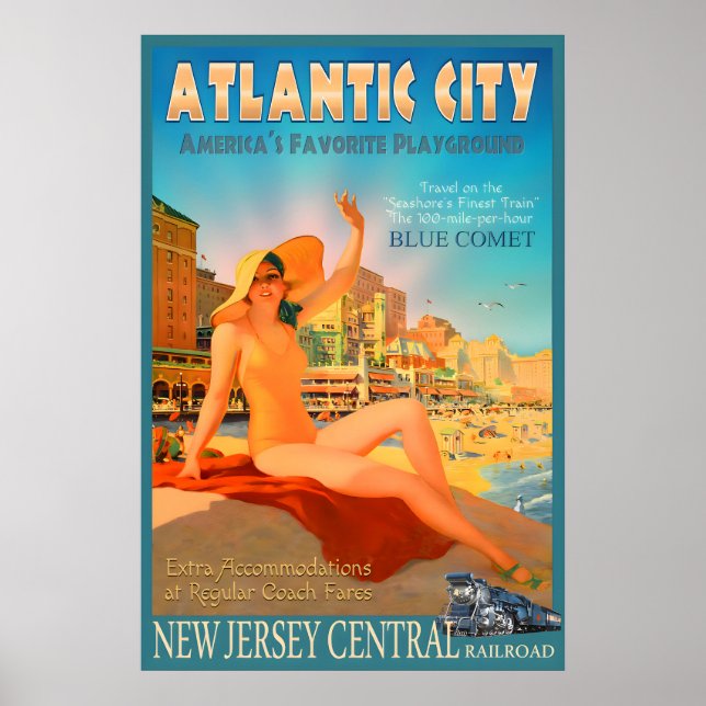 Blue Comet New Jersey Central Railroad Train New Poster (Front)