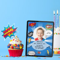 Blue Comic Birthday Party