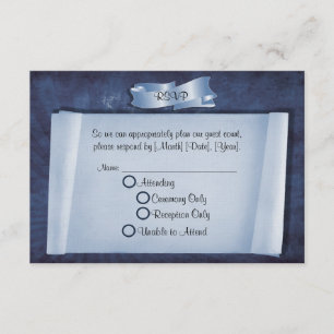 Blue Commitment Ceremony Custom RSVP Cards