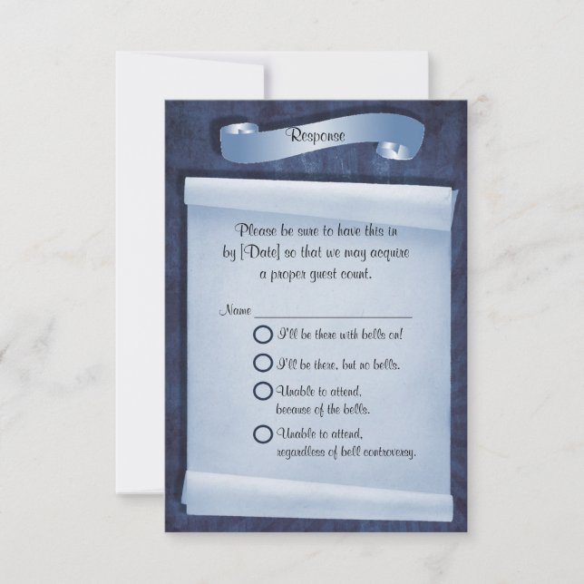 Blue Commitment Ceremony Funny Response Card (Front)
