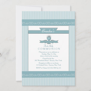 Blue Communion Invitations