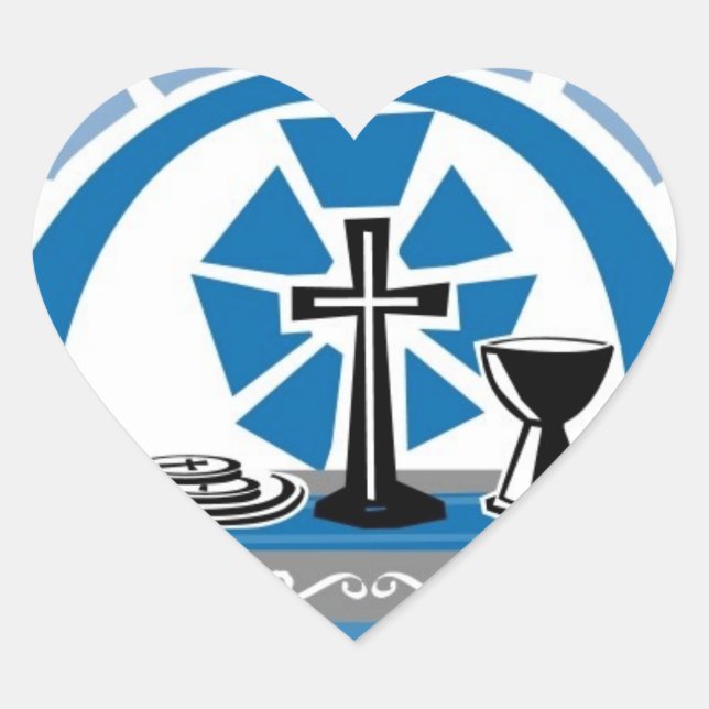 Blue Communion Page Accent Wedding Hearts Heart Sticker (Front)