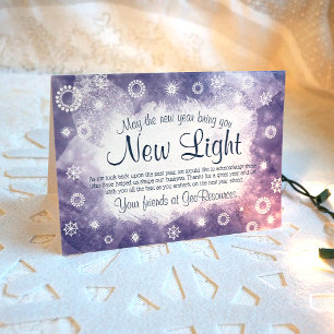 Blue Company Christmas Card, White Snowflakes Card