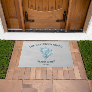 Blue Conch Shell Doormat