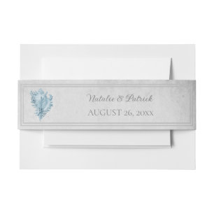 Blue Conch Shell Invitation Belly Band